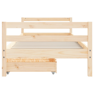 Kids Bed Frame with Drawers 90x200 cm Solid Wood Pine - Giant Lobelia