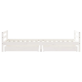 Kids Bed Frame with Drawers White 90x200 cm Solid Wood Pine - Giant Lobelia