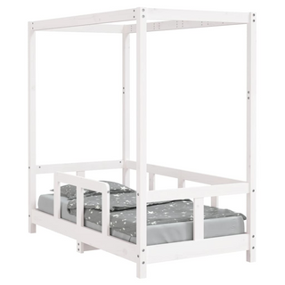 Kids Bed Frame White 70x140 cm Solid Wood Pine - Giant Lobelia