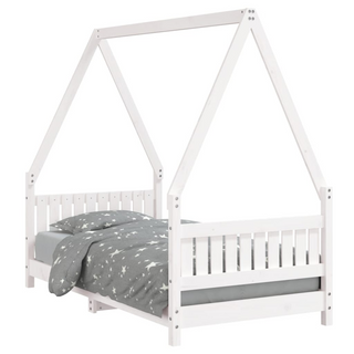 Kids Bed Frame White 80x160 cm Solid Wood Pine - Giant Lobelia