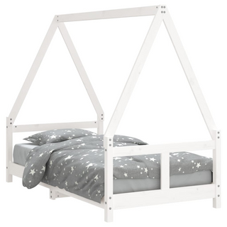 Kids Bed Frame White 80x160 cm Solid Wood Pine - Giant Lobelia