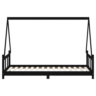 Kids Bed Frame Black 90x190 cm Solid Wood Pine - Giant Lobelia