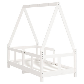 Kids Bed Frame White 70x140 cm Solid Wood Pine - Giant Lobelia