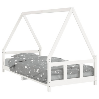 Kids Bed Frame White 90x200 cm Solid Wood Pine - Giant Lobelia