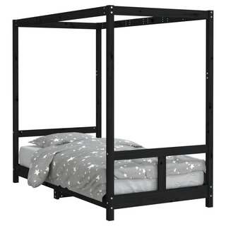 Kids Bed Frame Black 80x160 cm Solid Wood Pine - Giant Lobelia