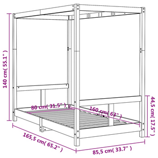 Kids Bed Frame 80x160 cm Solid Wood Pine - Giant Lobelia