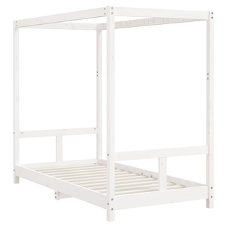 Kids Bed Frame White 80x160 cm Solid Wood Pine - Giant Lobelia