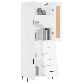 vidaXL Highboard White 69.5x34x180 cm Engineered Wood - Giant Lobelia