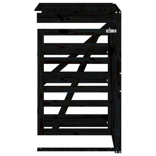 Wheelie Bin Storage Extension Black Solid Wood Pine - Giant Lobelia