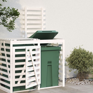 Wheelie Bin Storage Extension White Solid Wood Pine - Giant Lobelia