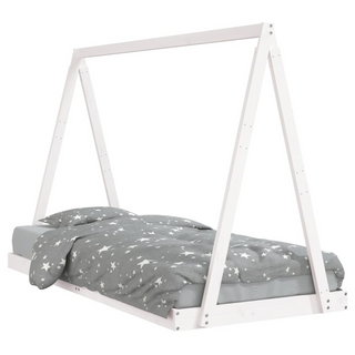 Kids Bed Frame White 90x200 cm Solid Wood Pine - Giant Lobelia