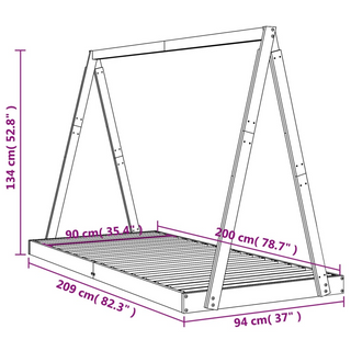 Kids Bed Frame White 90x200 cm Solid Wood Pine - Giant Lobelia