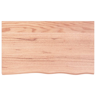 Bathroom Countertop Light Brown 100x60x(2-6)cm Treated Solid Wood - Giant Lobelia