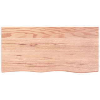 Bathroom Countertop Light Brown 100x50x(2-6)cm Treated Solid Wood - Giant Lobelia