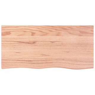 Bathroom Countertop Light Brown 100x50x(2-4)cm Treated Solid Wood - Giant Lobelia