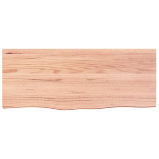 Bathroom Countertop Light Brown 100x40x(2-6)cm Treated Solid Wood - Giant Lobelia