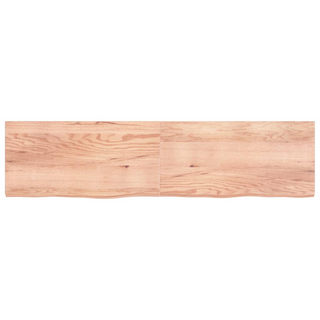 Bathroom Countertop Light Brown 200x50x(2-6)cm Treated Solid Wood - Giant Lobelia