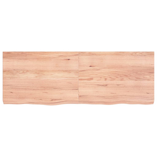 Bathroom Countertop Light Brown 140x50x(2-6)cm Treated Solid Wood - Giant Lobelia