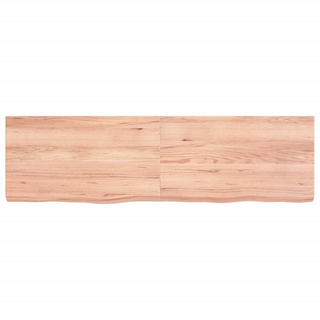 Bathroom Countertop Light Brown 140x40x(2-6)cm Treated Solid Wood - Giant Lobelia