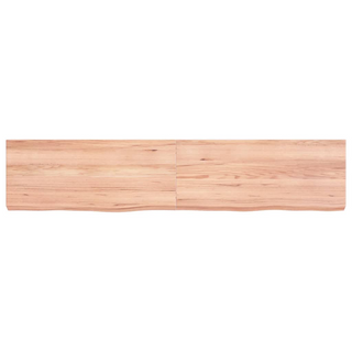 Bathroom Countertop Light Brown 140x30x(2-6)cm Treated Solid Wood - Giant Lobelia