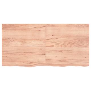 Bathroom Countertop Light Brown 120x60x(2-6)cm Treated Solid Wood - Giant Lobelia