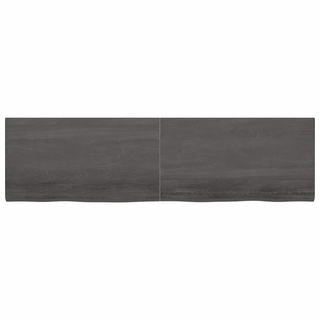 Bathroom Countertop Dark Brown 220x60x(2-4) cm Treated Solid Wood - Giant Lobelia