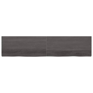 Bathroom Countertop Dark Brown 220x50x(2-6) cm Treated Solid Wood - Giant Lobelia