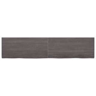 Bathroom Countertop Dark Brown 220x50x(2-4) cm Treated Solid Wood - Giant Lobelia