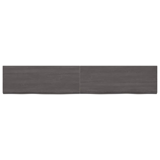 Bathroom Countertop Dark Brown 220x40x(2-4) cm Treated Solid Wood - Giant Lobelia