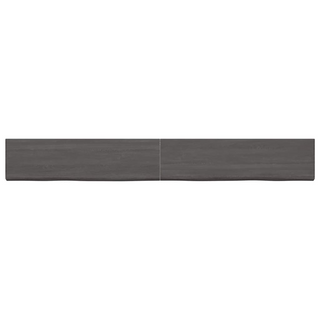 Bathroom Countertop Dark Brown 220x30x(2-6) cm Treated Solid Wood - Giant Lobelia