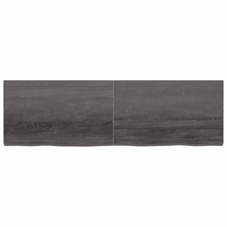 Bathroom Countertop Dark Brown 200x60x(2-6) cm Treated Solid Wood - Giant Lobelia