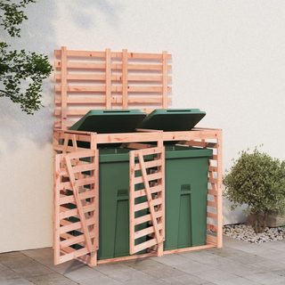 Double Wheelie Bin Storage Solid Wood Douglas - Giant Lobelia