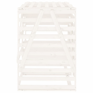 Double Wheelie Bin Storage White Solid Wood Pine - Giant Lobelia