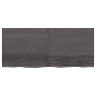 Table Top Dark Grey 140x60x4 cm Treated Solid Wood Oak - Giant Lobelia