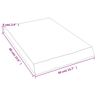 Bathroom Countertop 40x60x(2-6) cm Untreated Solid Wood - Giant Lobelia