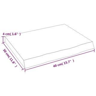 Bathroom Countertop 40x30x(2-4) cm Untreated Solid Wood - Giant Lobelia