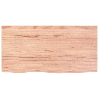 Bathroom Countertop Light Brown 80x40x(2-4) cm Treated Solid Wood - Giant Lobelia