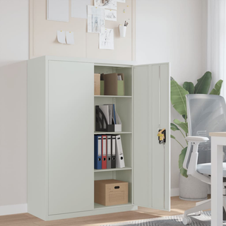 Office Cabinet 90x40x140cm Steel Grey - Giant Lobelia