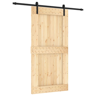 Sliding Door with Hardware Set 100x210 cm Solid Wood Pine - Giant Lobelia