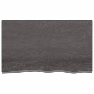 Bathroom Countertop Dark Brown 100x60x(2-4) cm Treated Solid Wood - Giant Lobelia