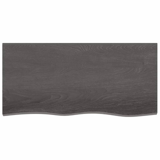 Bathroom Countertop Dark Brown 100x50x(2-4) cm Treated Solid Wood - Giant Lobelia