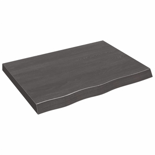 Bathroom Countertop Dark Brown 80x60x(2-6) cm Treated Solid Wood - Giant Lobelia