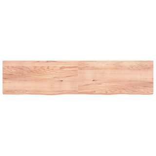 Bathroom Countertop Light Brown 220x50x(2-6)cm Treated Solid Wood - Giant Lobelia