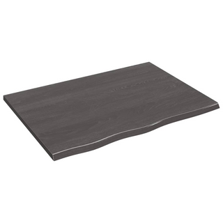 Bathroom Countertop Dark Brown 80x60x2 cm Treated Solid Wood - Giant Lobelia