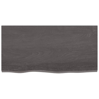 Bathroom Countertop Dark Brown 80x40x(2-6) cm Treated Solid Wood - Giant Lobelia