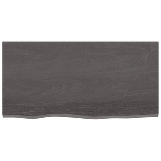 Bathroom Countertop Dark Brown 80x40x2 cm Treated Solid Wood - Giant Lobelia