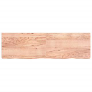 Bathroom Countertop Light Brown 200x60x(2-6)cm Treated Solid Wood - Giant Lobelia