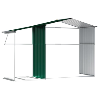 vidaXL Garden Shed Green 277x192.5x179 cm Galvanised Steel - Giant Lobelia