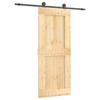 Sliding Door with Hardware Set 85x210 cm Solid Wood Pine - Giant Lobelia