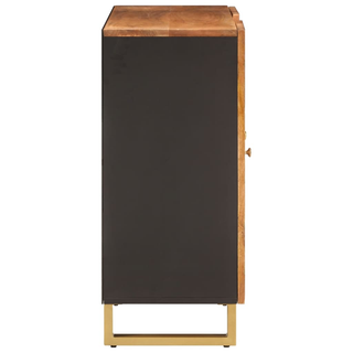 vidaXL Side Cabinet Brown and Black 90x33.5x75 cm Solid Wood Mango - Giant Lobelia